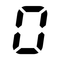 Seven-segment display 0 icon